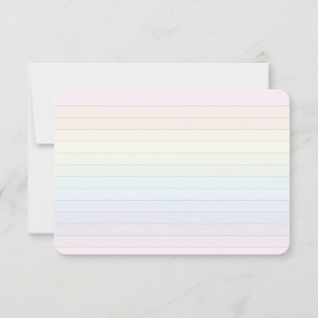 Remerciements Carte Plat Gratuit Pastel Rainbow avec grille de p (Devant)