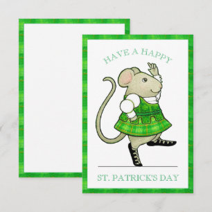 REMERCIEMENTS CARTE PLATE DE LA SAINT-PATRICK SOURIS JIG IRLANDA