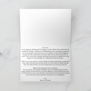 Remerciements Carte pliée 1er Anniversaire pour Fils de maman&pa