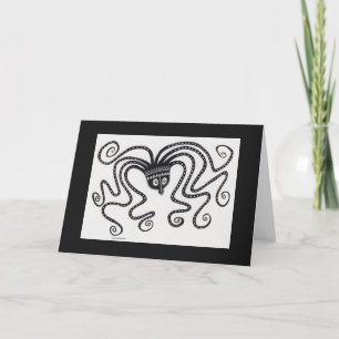 Remerciements Carte pliée de pieuvre inspirée de la Grèce mycéni