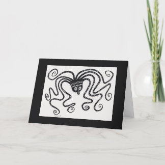 Remerciements Carte pliée de pieuvre inspirée de la Grèce mycéni