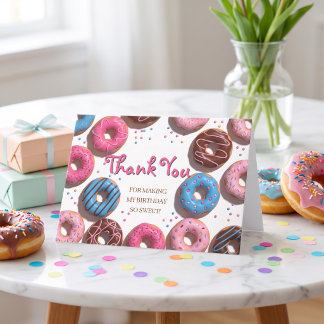 Remerciements Carte pliée de remerciement d'anniversaire Donut S
