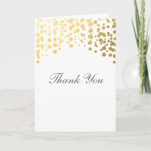Remerciements Carte pliée de remerciement de mariage en confetti