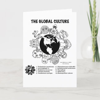 Remerciements Carte pliée en microbiologie de la culture mondial