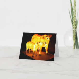 Remerciements Carte pour notes chinois des vaches de la fête des