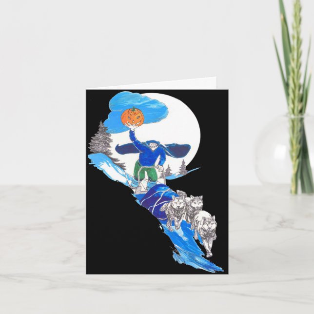 Remerciements Carte pour notes de musher sans tête d'Halloween (Devant)