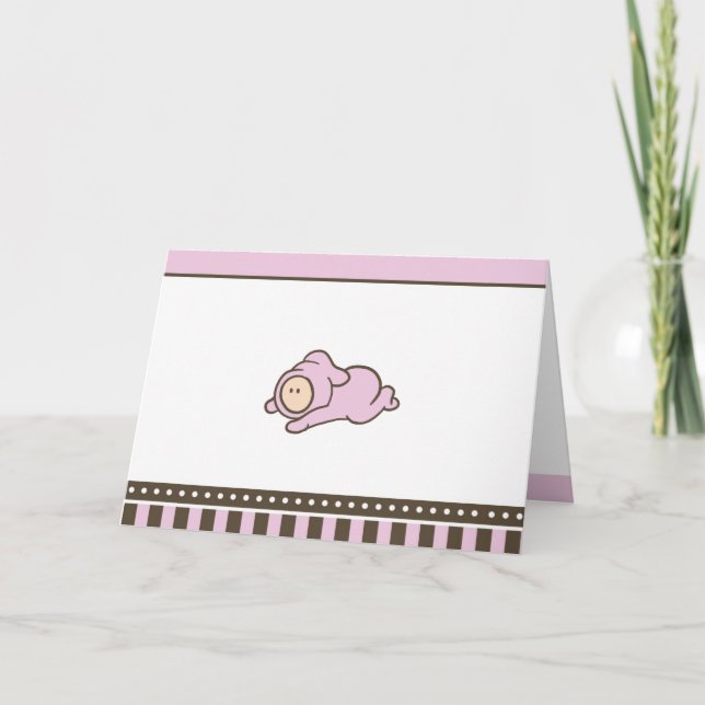 Remerciements Carte pour notes rose et Brown de Cutietoots de (Devant)