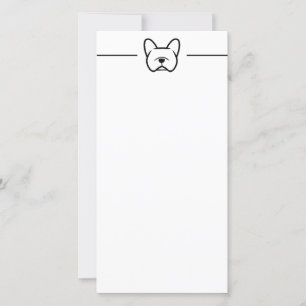 Remerciements carte pour notes stationnaire français de Bulldog