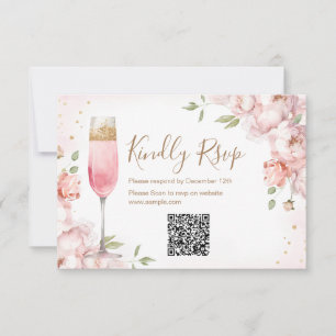 Remerciements Carte QR de réponse pour le brunch et le champagne