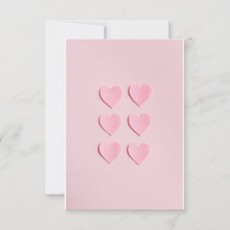Remerciements carte rose en forme de coeur