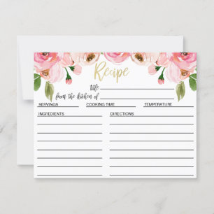 Remerciements Carte rose florale de recette de Fête de la mariée