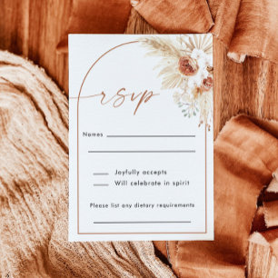 Remerciements Carte RSVP Boho Wedding   Carte de réponse vertica