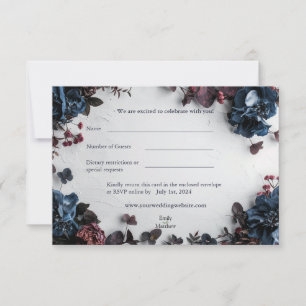 Remerciements Carte RSVP de mariage romantique Deep Woodland