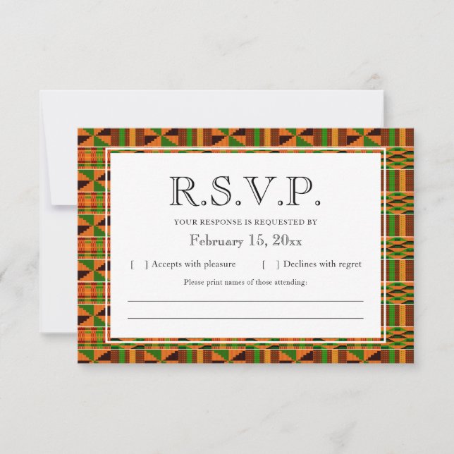 Remerciements Carte RSVP pour le Courrier RSVP de Kente Classic  (Devant)