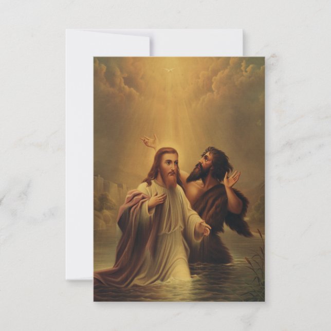 Remerciements Carte Sainte de dévotion pour le baptême de Jésus (Devant)