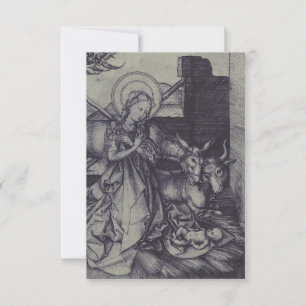 Remerciements Carte Sainte de la Nativité Monochrome Argent et A