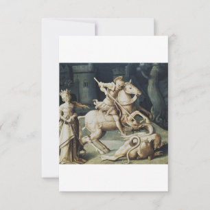Remerciements Carte Sainte de Saint Georges Terrassant le Dragon