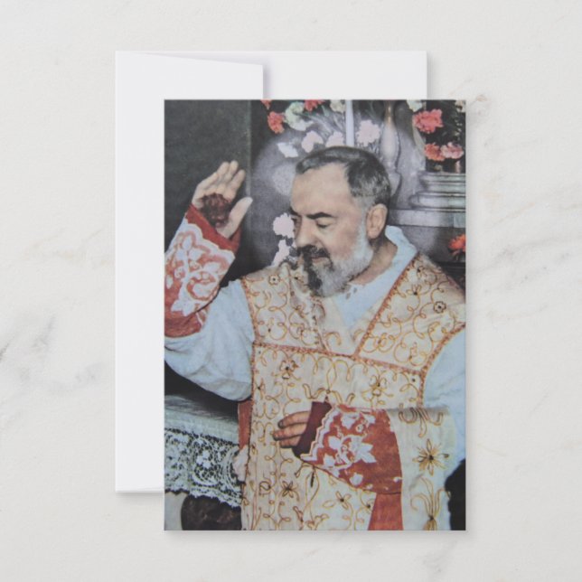 Remerciements Carte Sainte de Saint Padre Pio (Devant)