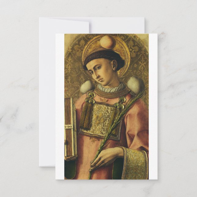 Remerciements Carte Sainte Image Religieuse de Saint Etienne (Devant)