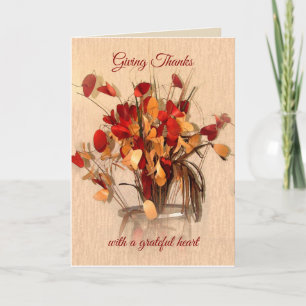 Remerciements Carte Thanksgiving floral