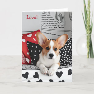 Remerciements Carte Valentine pour chien de Corgi