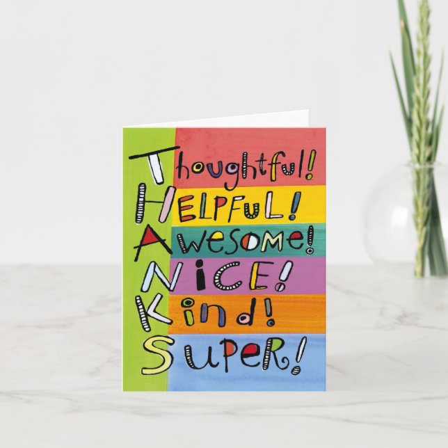 Remerciements carte vierge de note (Devant)