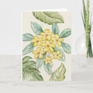 Remerciements Carte vierge de Plumeria jaune