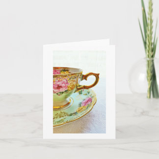 Remerciements Carte vierge de tasse à thé vintage pour rétabliss
