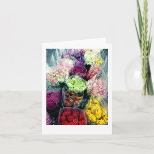 Remerciements Carte vierge florale de bouquets roses de fleur