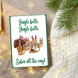 Remerciements Carte Xmas Sober Support, Carte de voeux Sobriety
