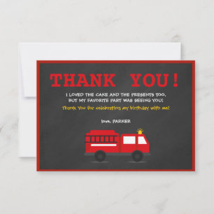 Remerciements Chalkboard Fire Fighter Anniversaire Carte de reme