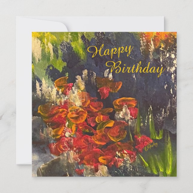 Remerciements Champ de fleurs Carte d'anniversaire (Devant)