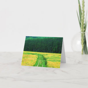Remerciements Champ De Fleurs Jaunes Carte D'Art De La Nature