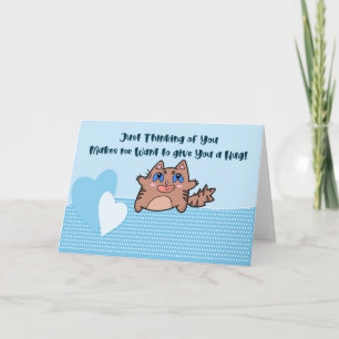 Remerciements Chat de carte Romance avec un câlin