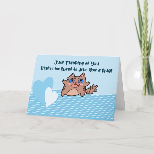 Remerciements Chat de carte Romance avec un câlin (Devant)