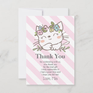 Remerciements chaton blanc, chaton, animaux carte de remerciemen
