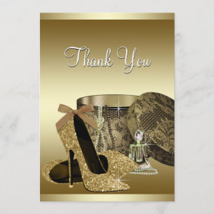 Remerciements Chaussures à talon haut perles Carte de remercieme