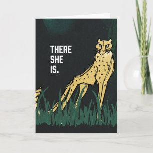 Remerciements Cheetah Non Tamponné Là Elle Est Carte De Voeux