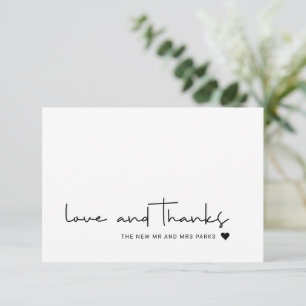 Remerciements Chic Love and Thanks Décontracté Script Carte de r
