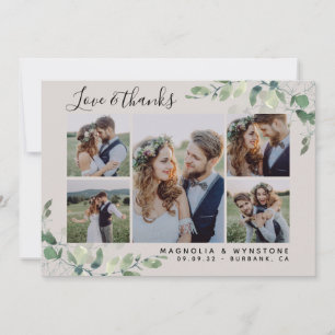 Remerciements Chic Photo Eucalyptus Mariage Carte de remerciemen