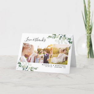 Remerciements Chic Photo Eucalyptus Mariage Carte de remerciemen