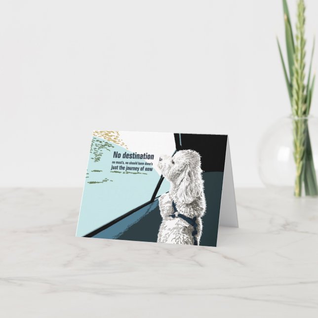 Remerciements Chien bijon avec carte de billet haiku (Devant)