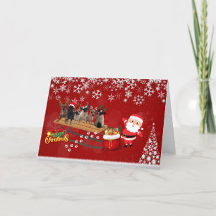 Remerciements Chiens de rennes de Noël Carte de voeux