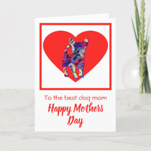 Remerciements Chihuahua Chien Red Heart Carte de la fête des mèr