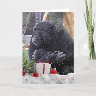 Remerciements Chimpanzés avec la joie de Noël ! Carte blanche 5x