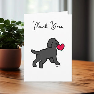 Remerciements Chiot de Labrador noir avec une Carte de remerciem