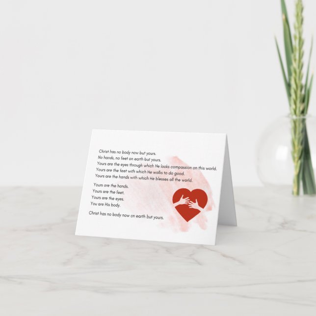 Remerciements Christ n'a pas de corps maintenant, mais vos carte (Devant)