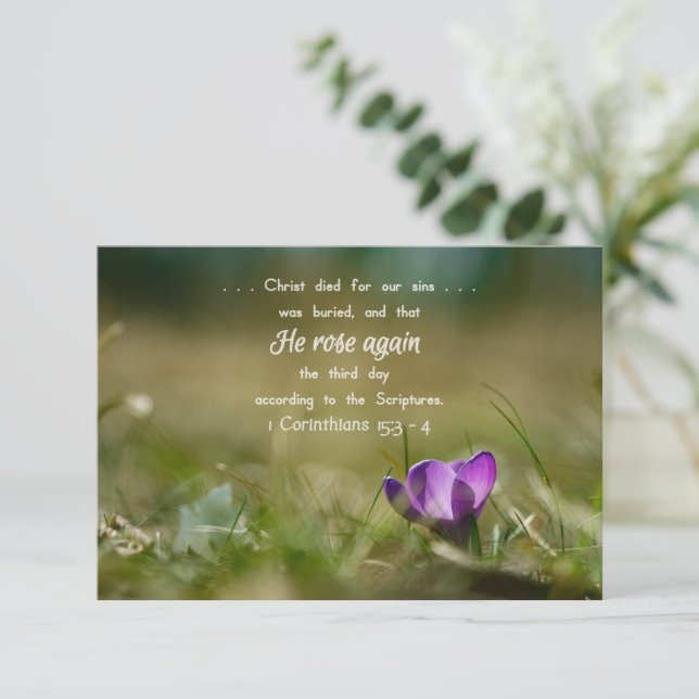 Remerciements Christ Rose de nouveau carte Crocus (Debout devant)