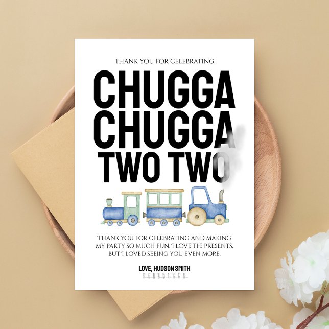 Remerciements Chugga Chugga Two Two | Carte de remerciement pour (Créateur téléchargé)