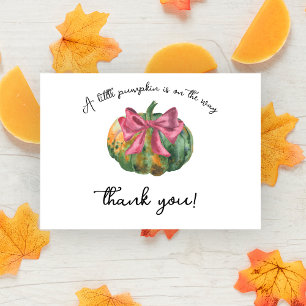 Remerciements Citrouille arc baby shower d'automne - Carte de re
